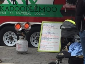 Cockadoodlemoo menu at Rudolph's Food Truck Rodeo. Photo: Kay Whatley.