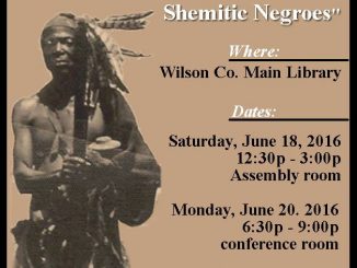 Let My People Know Network lecture is planned for Wilson County Library, Wilson NC. Source: Manaka Ashahnayahu.