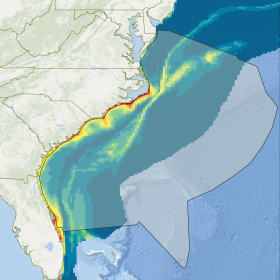 Still shot of the dolphin seismic blasting map. Source: oceana.org