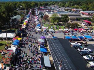 Aerial View of the 27th Annual Taylorsville Apple Festival in 2015. Source: Taylorsville Apple Festival, Inc., Taylorsville NC.