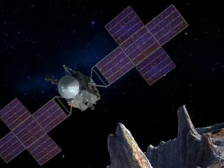 Artist's concept of the Psyche spacecraft, which will conduct a direct exploration of an asteroid thought to be a stripped planetary core. Image credit: SSL/ASU/P. Rubin/NASA/JPL-Caltech.