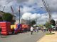 Inflatables along S Pine Street at National Pumpkin Festival 2017, Spring Hope NC. Photo: Kay Whatley