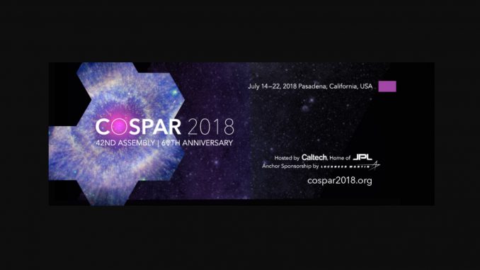 Notice: 42nd assembly of the Committee on Space Research, COSPAR 2018 in Pasadena, California.