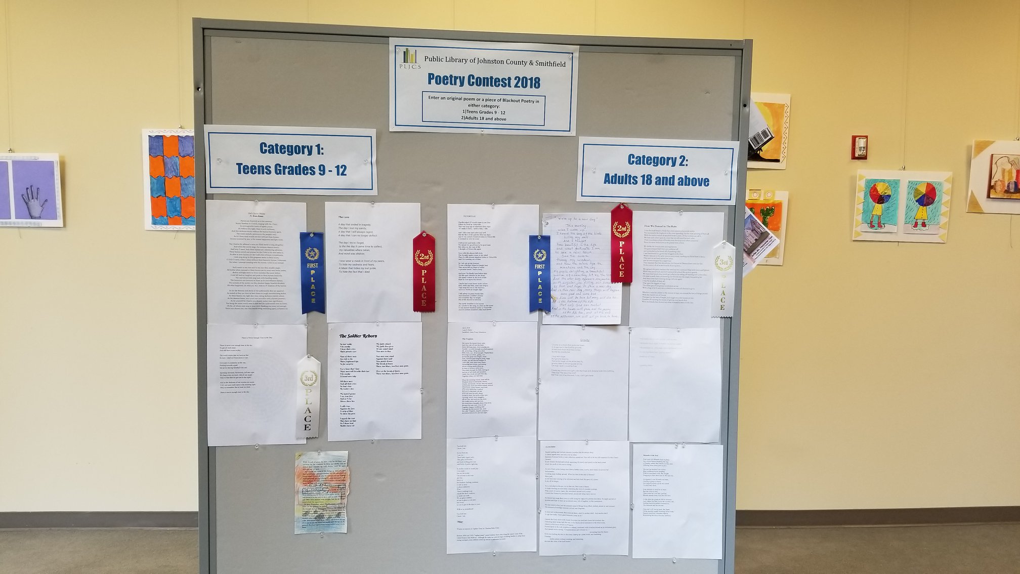 Poetry Contest 2018 winning poems on display. Source: Public Library of Johnston County and Smithfield NC