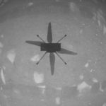 NASA's Ingenuity Mars Helicopter took this shot, capturing its own shadow, while hovering over the Martian surface on April 19, 2021. Credit: NASA/JPL-Caltech
