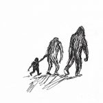 A bigfoot family. Sketch by Donna Campbell Smith, author of "My Neighbors from the Woods"